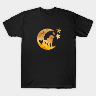 Newfoundland Dog Newfie Art Half Moon And Stars T-Shirt